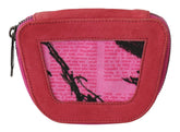 PINKO Pink Suede Printed Coin Holder Women Fabric Zippered Purse